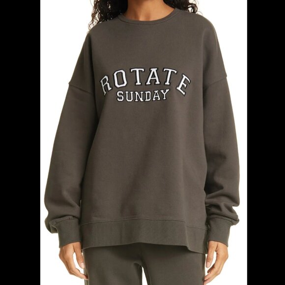 ROTATE BIRGER CHRISTENSEN Iris Organic Cotton Crewneck Sweatshirt - Picture 1 of 7